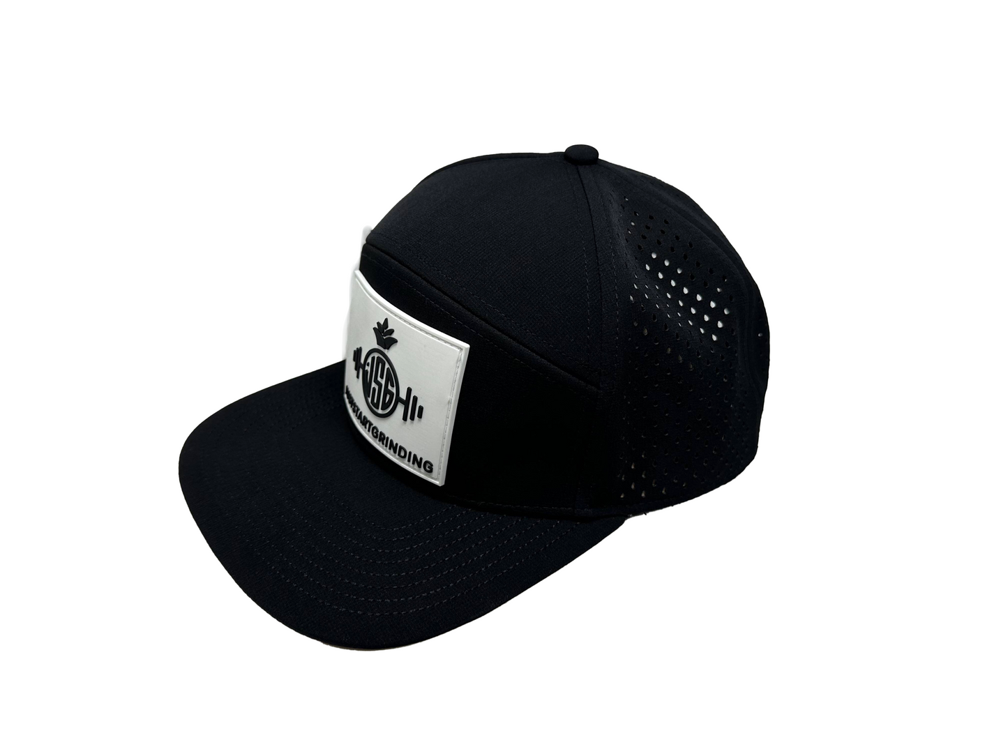 Rise and Grind Snapback with Rubber Logo Hat